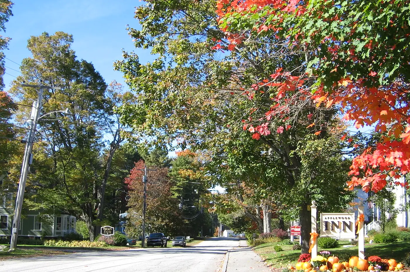 Holbrook Street, Freeport, Maine, in autumn